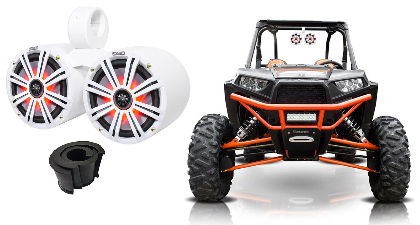 Колонки Kicker KM8 с двумя светодиодными колонками мощностью 8 600 Вт для Polaris RZRATVUTVCartJeep 55790₽