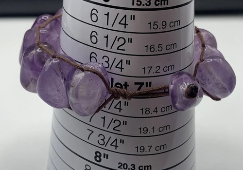 Amethyst Unique Chunky Bead 19mm Bracelet 7” Handmade - Picture 5 of 11