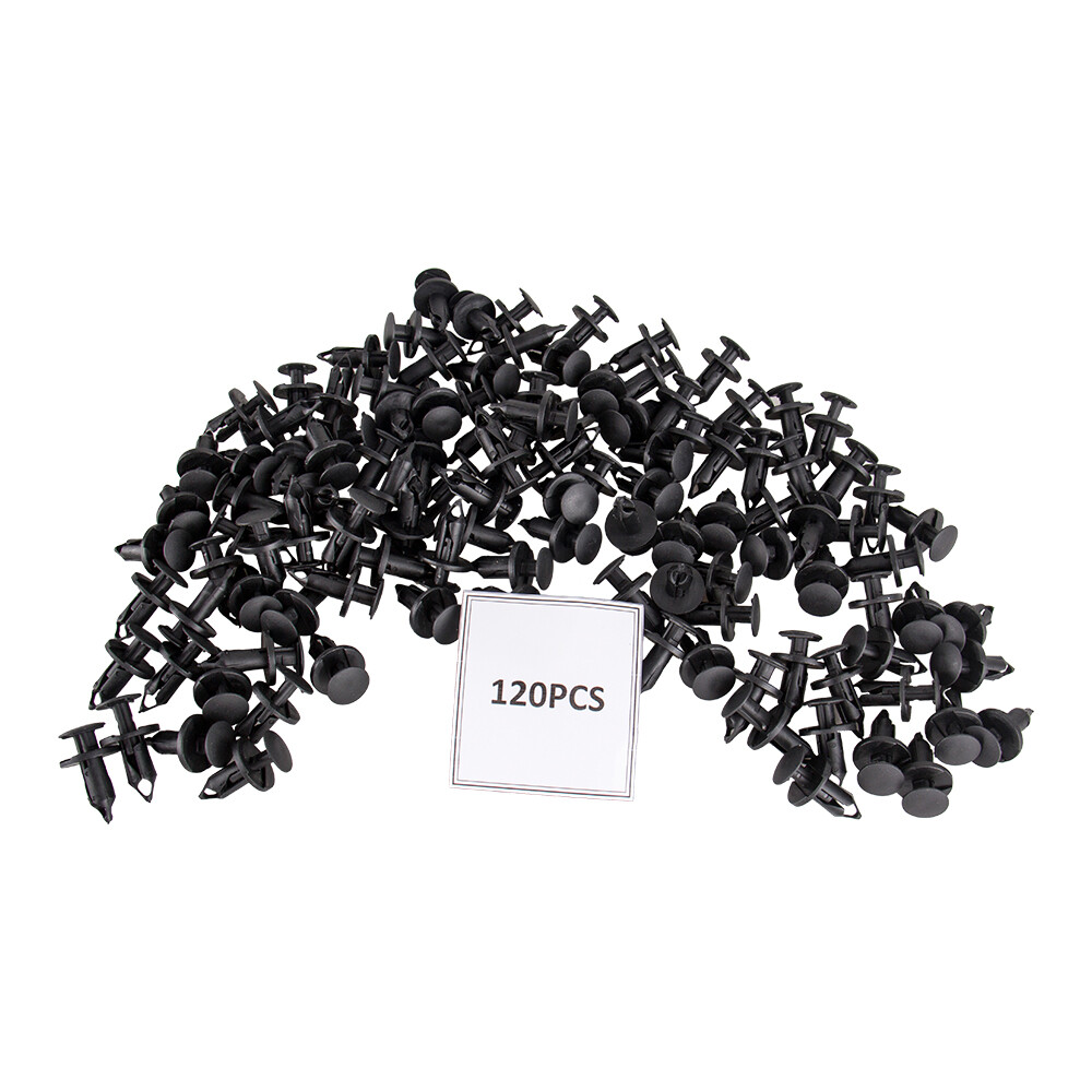 120Packs 8mm Bumper Clips Auto Car Hole Plastic Rivets Fastener Fender