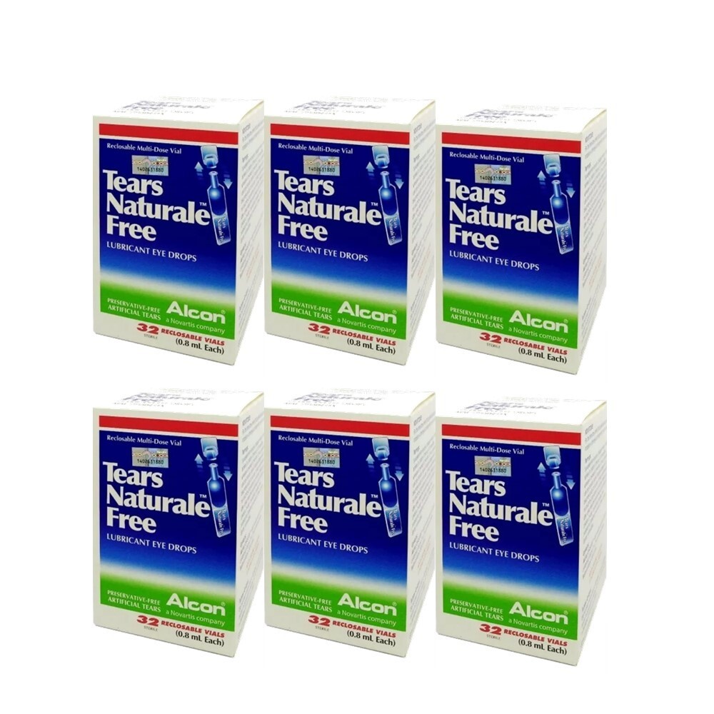 6 x 32 Vials Alcon Tears Naturale Free Lubricant Eye Drops Reliever Free  Ship