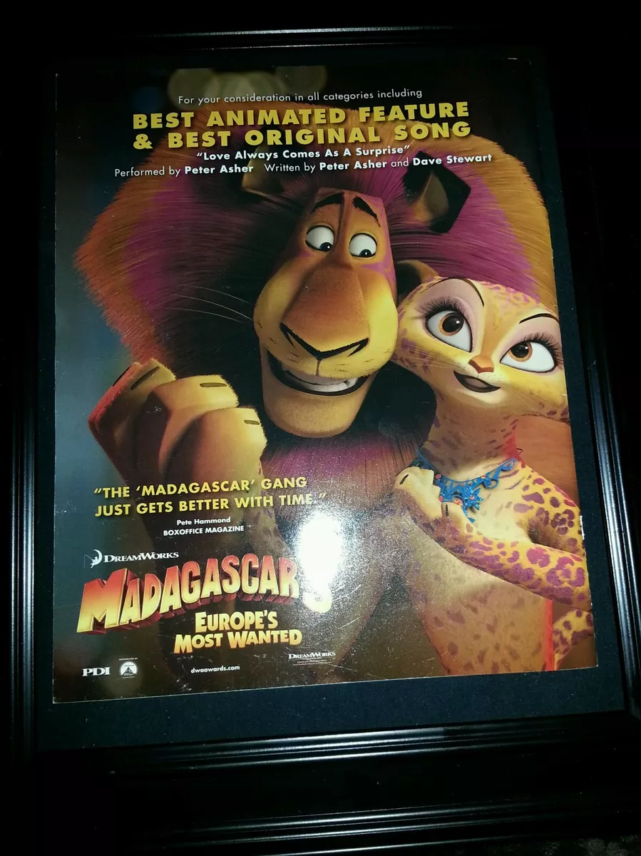 Madagascar 3 Rare Original Academy Awards Consideration Promo Poster Ad  Framed! | eBay