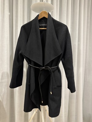Trench Coat Waterfall Coat Zara Zara Black Wool Waterfall Lapel