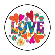 48 Retro Love   ENVELOPE SEALS LABELS STICKERS 1.2" ROUND