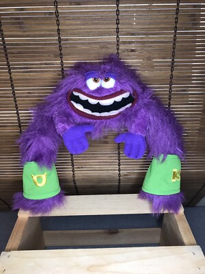 DISNEY STORE Pixar Plush Monsters Inc U University Art Purple Monster 18  Bends | eBay