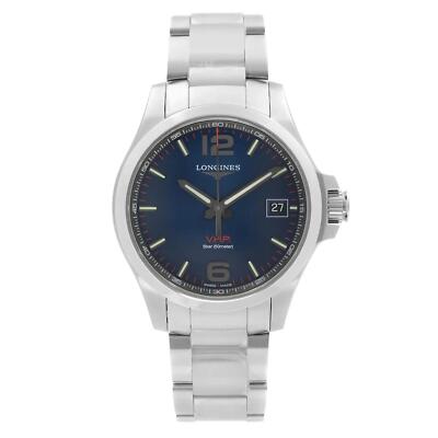 Roジャンク品LONGINES ConquestV.H.P. Quartz Longines Conquest V.H.P. 43mm Steel Blue Dial Men Quartz Watch L3