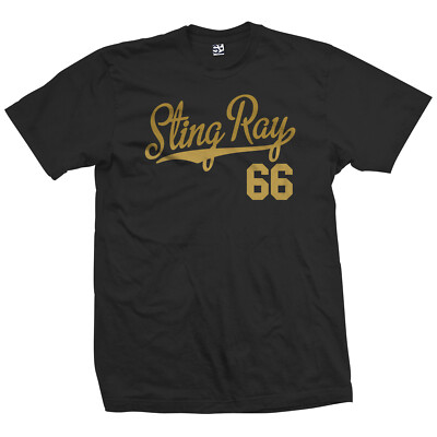 Sting Ray 66 Script T-Shirt | 1966 C2 Vette Classic Car Jersey Logo Design Tee