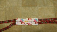 Handmade Face Mask Washable Cupcakes Plaid Ribbon Ties White Red Orange