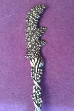 Goldenrod Handle Niagara Fall Bowl 4.4" Sterling Souvenir Spoon Baker Manchester