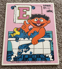 Vintage1979 Playskool Sesame Street - Ernie in Tub Wooden Board Puzzle 315-22