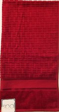NEW SPA RED BURGUNDY STRIPES 100% COTTON BATH,BEACH TOWEL-28" x 52"