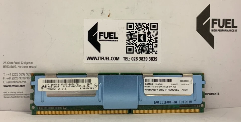 Micron  4GB DDR2 ram memory module PC2-5300  -  MT36HTF51272FZ-667H1D6 - Image 2 of 3