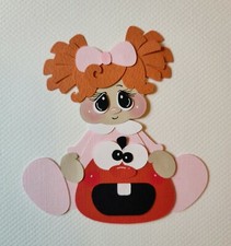 Sitting Pumpkin Baby Girl Red Hair. Scrapbook, Card making Paper Piecing.