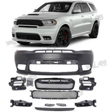 Front Bumper Cover Kit w/ LED Fog Lamps For Dodge Durango 2016-2020 SRT Style