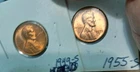 1949 S, 1955 S Lincoln Wheat Cent BU Uncirculated Penny Lot of 2