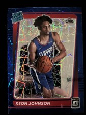 2021-22 Panini Donruss Optic Rated Rookie Keon Johnson #192 Blue Velocity Prizm