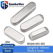 M3-M5 Parallel Keys Round Ends Drive Shaft Feather Key A2 Stainless Steel 304
