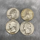 4 Washington Quarters 90% Scrap SILVER Lot 2