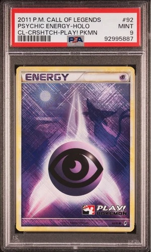 Pokemon Psychic Energy Call of Legends Crosshatch Holo PLAY! #92 PSA 9