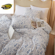 Blue Floral Comforter Set Queen White Coquette Bedding Comforter Sets Queen Boho