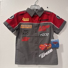 Lightning McQueen button up shirt boys new