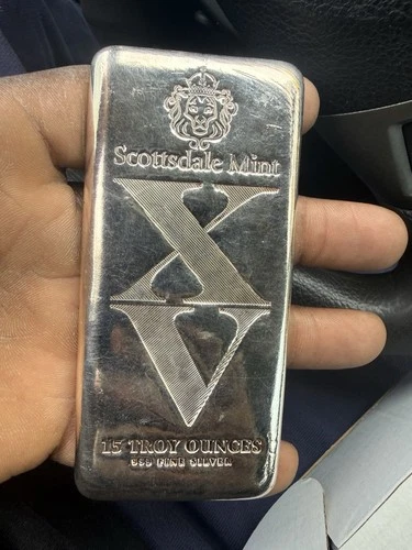 15 oz Silver Bar - Scottsdale Mint Imperium XV .999 Silver Bullion Bar #A662