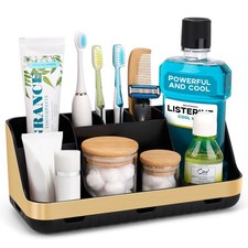 GFWARE Gold Toothbrush Holders for Bathrooms Countertop Organizer - Detachabl...