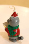Vintage Raccoon Caroler Wood Christmas Ornament — photo 2