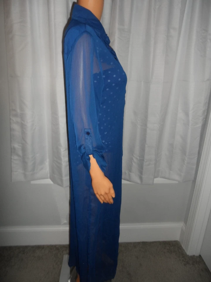 Lindo Bleu Rod Beattie talla S azul marino abotonado midi plumero cubrir nadar nuevo con etiquetas Foto 4 de 4