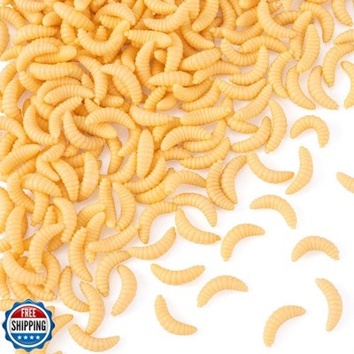 CustomyLife 250pcs 20mm Fake Worms for Fishing Bass, Realistic Fishing Lure F