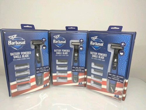 Barbasol Face & Body Single Blade Electric Shaver w/ 4 Attachments 3 Pack