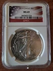 2014 SILVER EAGLE $1 NGC MS-69 FLAG LABEL EDITION!!!