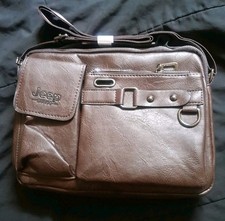 Men’s Retro Messenger Bag Waterproof PU Large Capacity Laptop Briefcase Brown
