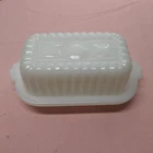 Vintage MINI Butter Dish Hazel Atlas Milk Glass 1/2 Stick Plate & Lid 1950's
