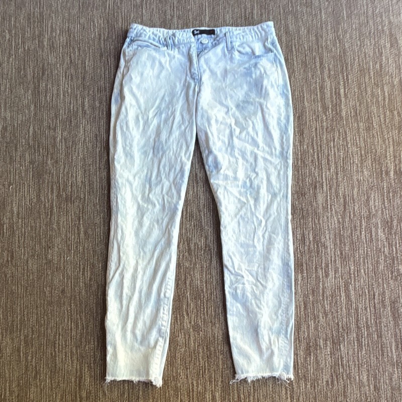 3x1 Women’s White Straight Leg Denim Jeans Solid Zip/Button Closure