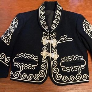 Mariachi Jacket Toddler 2T 3T Black  Soutache Embroidered Costume Charro