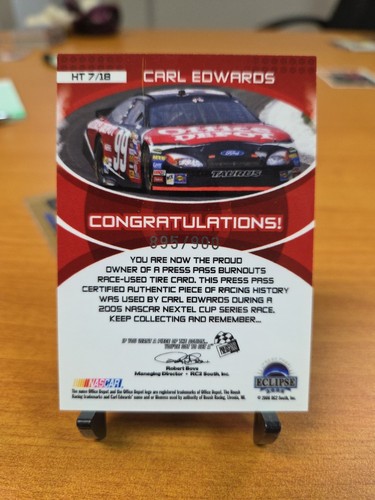 2006 Eclipse CARL EDWARDS #99 Scotts Under Cover Race Tire #/900 - Picture 2 of 3