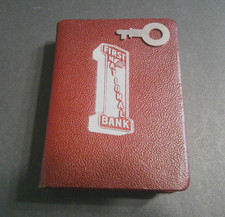 BANKERS UTILITIES BOOK BANK BURGUNDY FIRST NATIONAL BANK of OREGON 1 KEY NICE