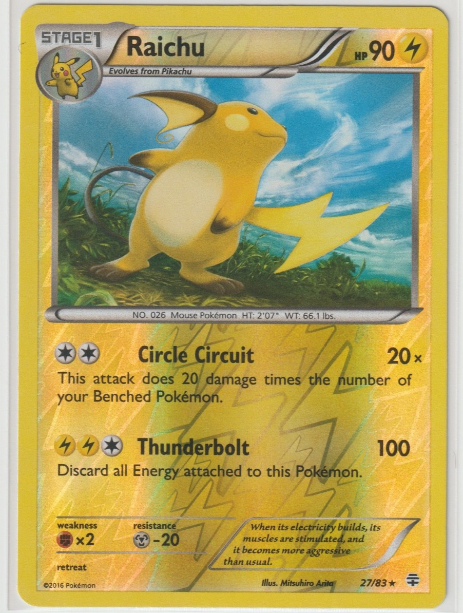 Raichu HOLO 27/83 XY Generations Rare Pokémon NM
