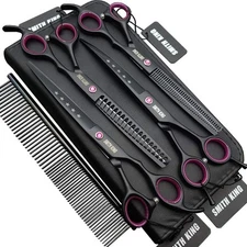 7.0 inches Professional Dog Grooming Scissors Set Straight & thinning & Curve...