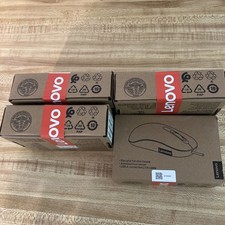 Lot of 4 Lenovo 100 USB-A Wired Computer Mouse Model SM-1035 Slim Grip