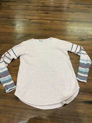 Smartwool Shadow Pine Crew Sweater Women's Medium Pink Rose Cloud Merino Blend
