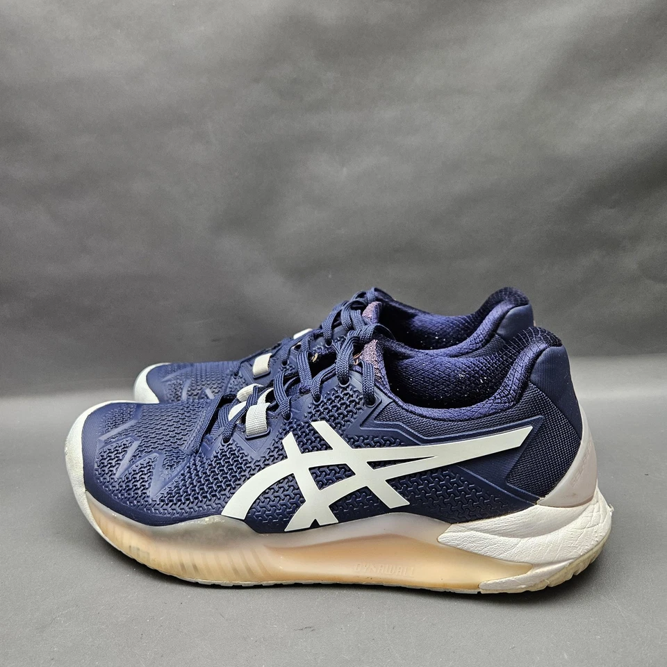 Asics Gel-Resolution 8 Shoes Womens Size 7.5 Navy White Tennis Court Pickleball - Image 3 of 4