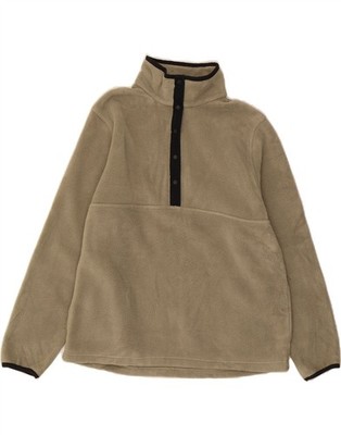 L.L.BEAN Damen Fleecepullover mit Knopfleiste UK 14 Medium beige Polyester DT20