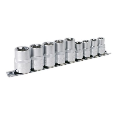 Sealey Torx Steckschlüssel-satz 9pc 1cm & 1.3cmSq Drive E10-E14 & E16-E24 AK617