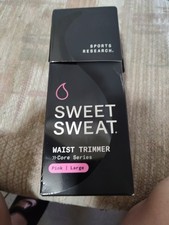 Sweet Sweat Waist Trimmer Band (Women & Men) - Trainer Belt - Black / Pink L