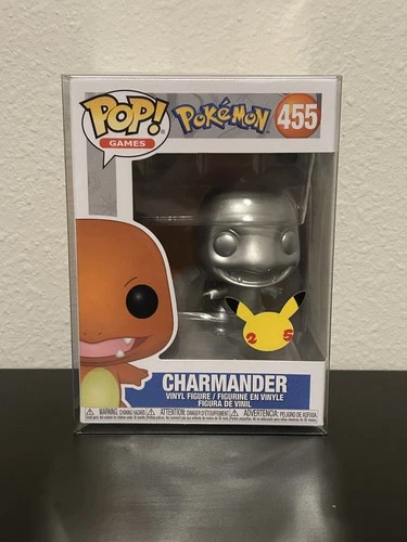NEW!  Pokémon Funko 455 Silver Charmander 25th Anniversary!