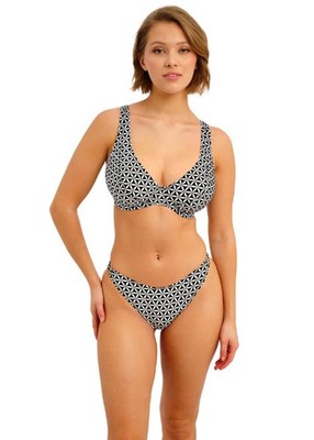 FREYA KOH TAO BLACK UNDERWIRE HIGH APEX BIKINI TOP & HIGH LEG BRIEF 30E / 8E S