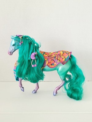 Vintage 1987 Kenner Fashion Star Fillies Dara Teal Blue Horse Outfit Hair Acces