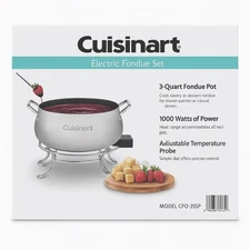 Cuisinart Electric Fondue Set – 3 Quart Stainless Steel Pot – Model CFO-3SSP1
