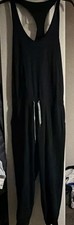 Vuori women Black Sleeveless V-Neck Solid One-Piece Jumpsuit, Regular S/M